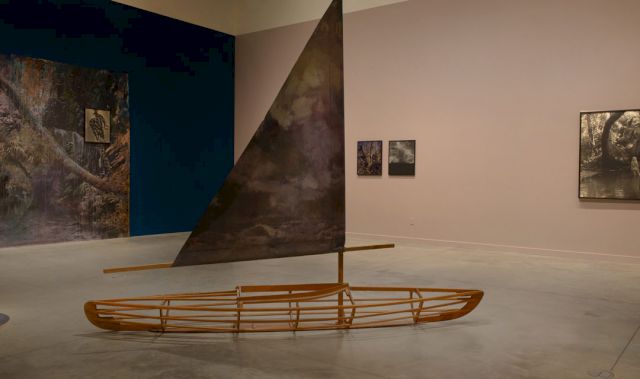 Esther Teichmann, "Heavy the Sea", 2017 (exhibition view at Transformer Station, Cleveland)