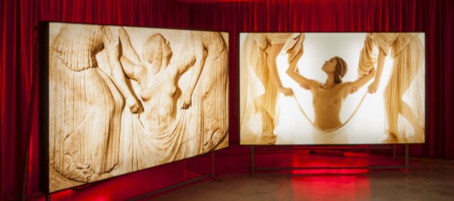 LA NUOVA DOLCE VITA (FROM THE BIRTH OF VENUS LUDOVISI TO EVA MENDES) DIPTYCH, 2009, NEON LIT LIGHTBOXES, 2 X 141,50 X 234,50 X 15 cm
