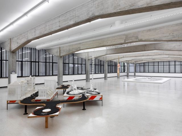 Collezione Maramotti, Exhibition view, open space 2nd floor. Artworks by: Tom Sachs, Barry X Ball, Erick Swenson. Photo: C. Dario Lasagni