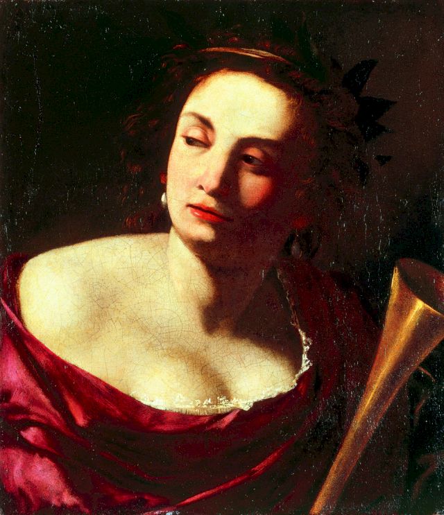ARTEMESIA GENTILESCHI, Self Portrait Of Clio---Allegory Of Fame