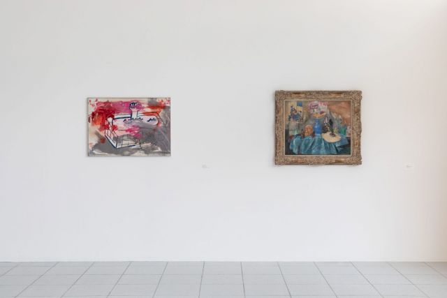(l-r) Martin Kippenberger, Bath, 1988. Private Collection Wyc; JAMES ENSOR, Stilleven Met Chinoiserieën, 1907. Museum Dhondt-Dhaenens. Photo: Rik Vannevel