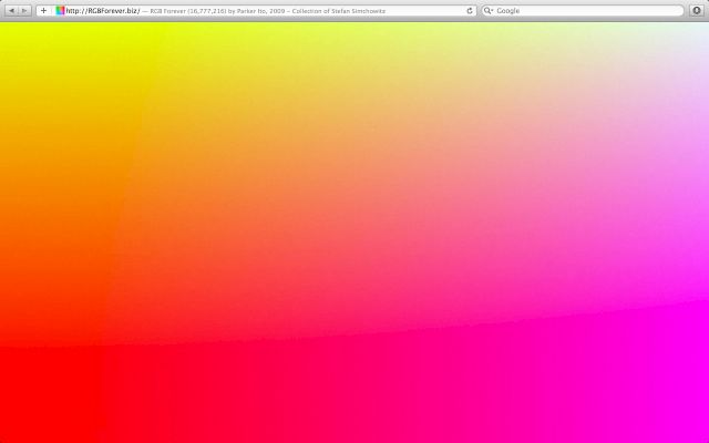 PARKER ITO, RGBForever.biz, 2009. Website, Dimensions Variable. Unique