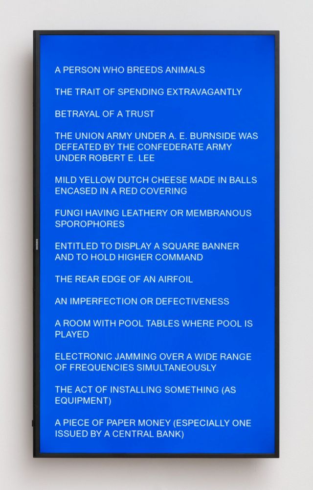 DAMON ZUCCONI, dictionary.blue, 2016. Courtesy of JTT, New York. © Damon Zucconi