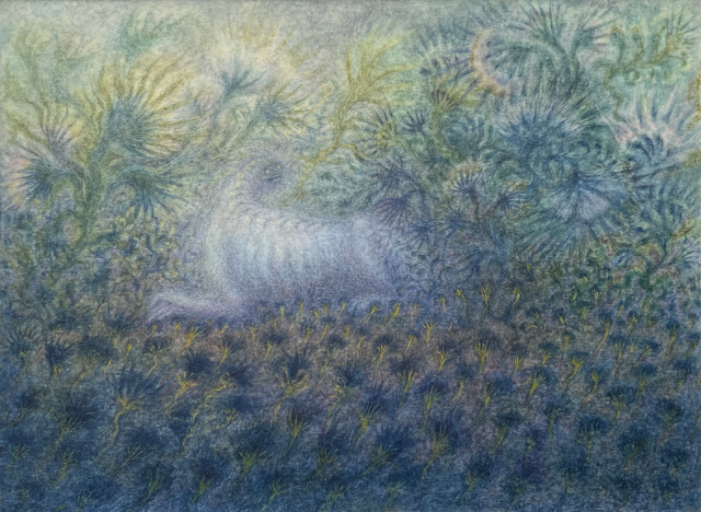 Lera Dubitskaya, Friend of Boris, 2021, oil on paper, 14,7 x 9,8 cm