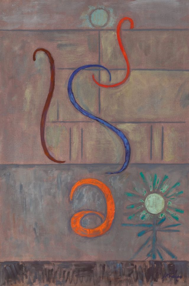 Janina Kraupe, Transmutations V, 1984, oil paint on canvas, 104 x 70 cm