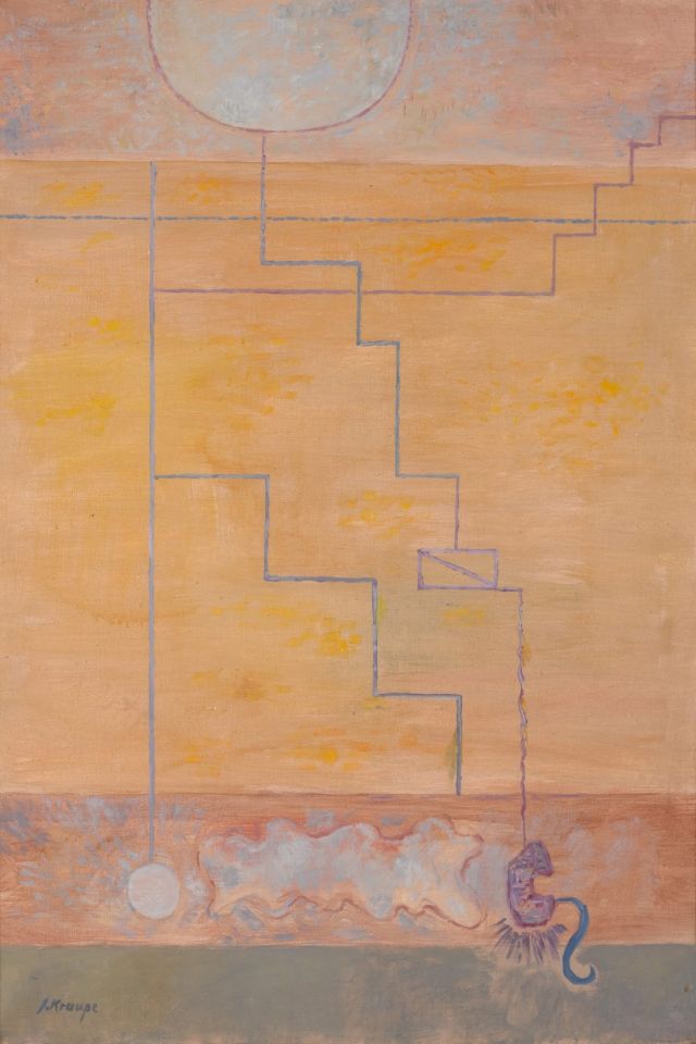 Janina Kraupe, Transmutations XIV, 1984, oil paint on canvas, 104 x 70 cm