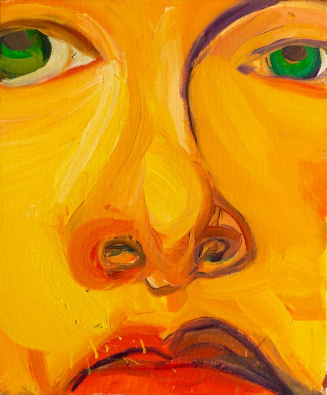 Monika Misztal, Face (self portrait from the “Porno-Erotic” cycle), 2019, oil paint on canvas, 60 x 50 cm