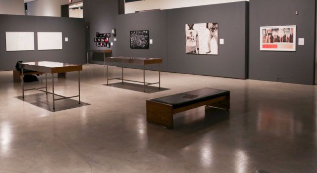 (l–r) KARA SPRINGER, Ana and Andre series, 2014; YANNICK ANTON, Untitled (from the series Yes Yes Y'all), 2009-2014; JALANI MORGAN, Black Lives They Matter Here, 2015; SANDRA BREWSTER, Plain Black, 2011; STACEY TYRELL, Position as Desired, 2001 (installation view). © Courtesy the artists and Dr Kenneth Montague | The Wedge Collection. Photo: Yannick Anton