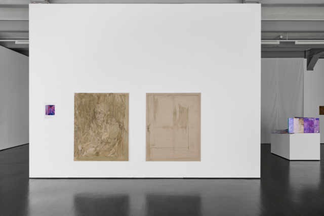 Anne Bourse, Gute Nacht, 2021; Vera Palme, Time Stamp Paintings (5) and (3); Anne Bourse, Une minute au dessus de ma tasse de café je ne pense pas à toi, du tout, 2021. Courtesy of the artists and Crevecoeur