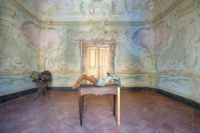 JIMMIE DURHAM, installation view at Fondazione Morra Greco, 2019. Courtesy Fondazione Morra Greco, Naples © Maurizio Esposito