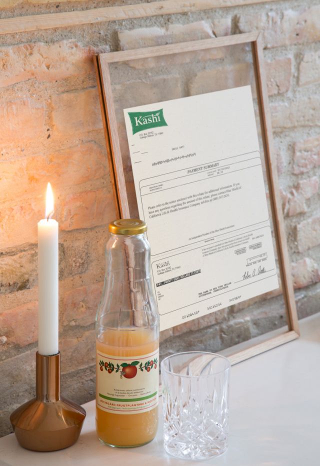 UV PRODUCTION HOUSE, 27.50 dollar Kashi REBATE CHECK made out to buyer (FLOAT frame), 2015