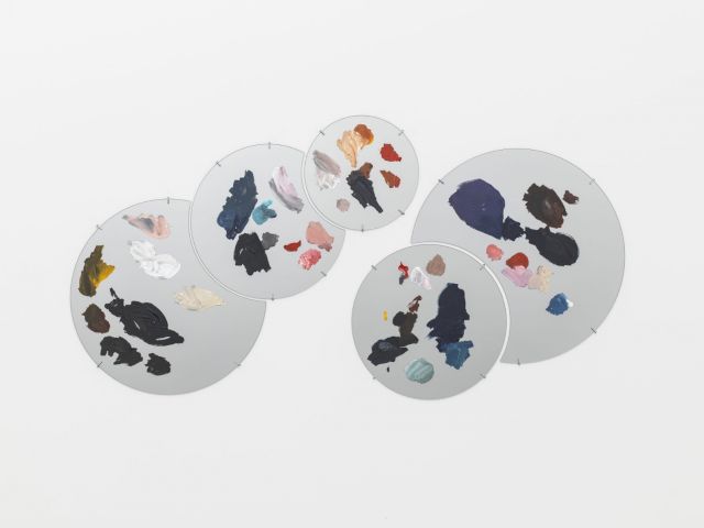 RYAN GANDER, Group Portrait - Penny, Olive and I in the swimming pool of the Sofitel Dubai, Palm Jumeirah - United Arab Emirates, New Years Day 2015, 2016. © Ryan Gander; Courtesy of Lisson Gallery