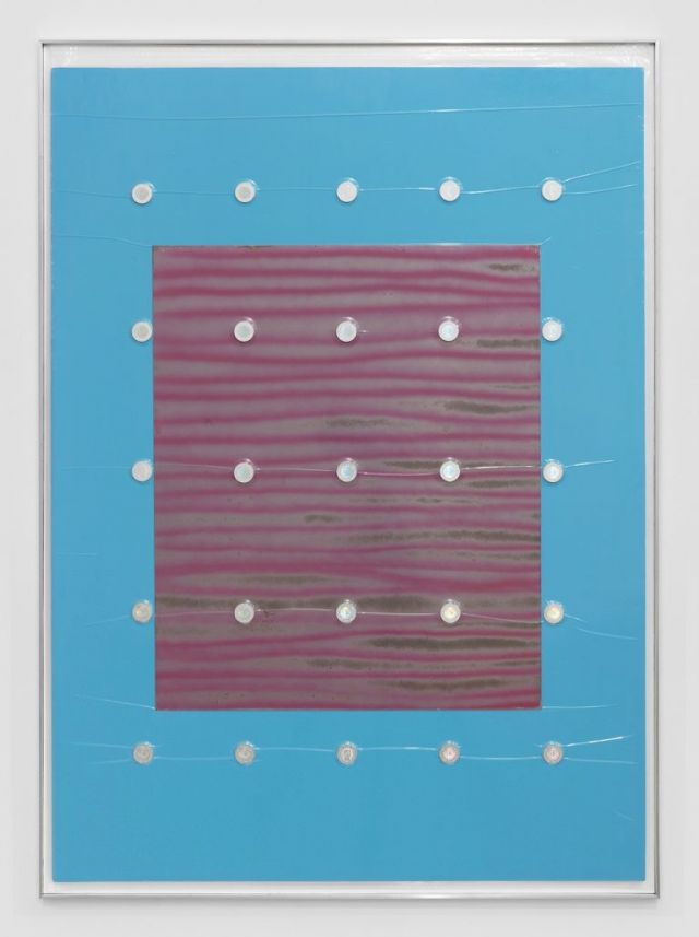 BRAD TROEMEL, Val Kilmer 'Spray Painting', 2014 (Spray paint on steel sheet) + (25) Cryptovest 1LTC coins, 2015. Courtesy the artist; Zach Feuer Gallery, New York; The Stolbun Collection