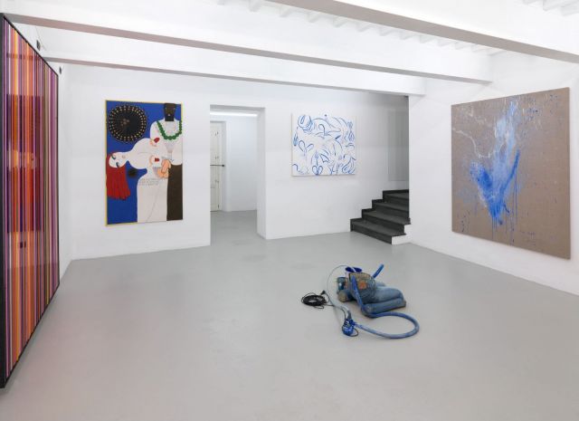 ROB PRUITT, Esprit des Corps, Painter; SUE WILLIAMS, Blue One; DOROTHY IANNONE, Think you there was…; ANSELM REYLE, Untitled; Installation View at Collezione Gaddi. Courtesy the artists and Collezione Gaddi