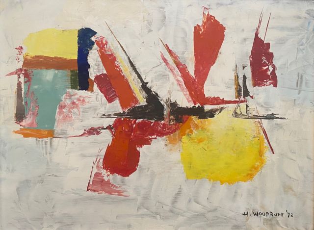 A 1972 Untitled (Abstract Oil Painting) by Hale Aspacio Woodruff. Courtesy of Olusanya Ojikutu