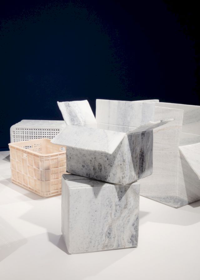 HU QINGYAN 胡庆雁, The World of Silence IV, Fruit and Vegetable Store 1 and Exhale Inhale, 2022, marble, dimensions variable_3 - Photography Hamish McIntosh