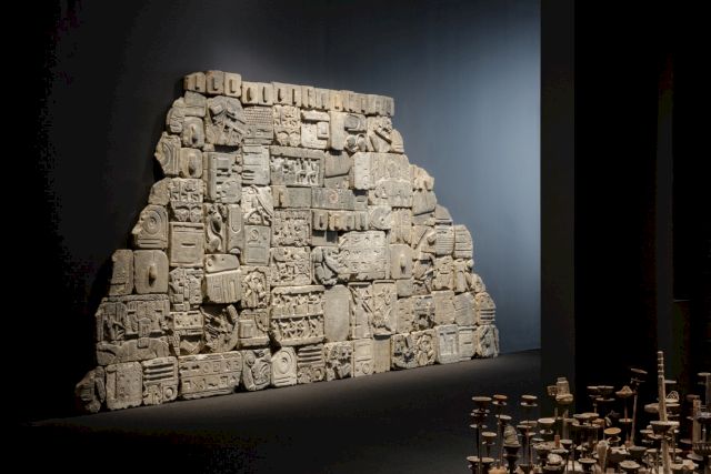 TU WEI-CHENG 涂維政, Bu Num Civilization Revealed, 2003-07, photographic prints, artificial stone, installation, 228.5 x 479 cm_3 - Photography Hamish McIntosh