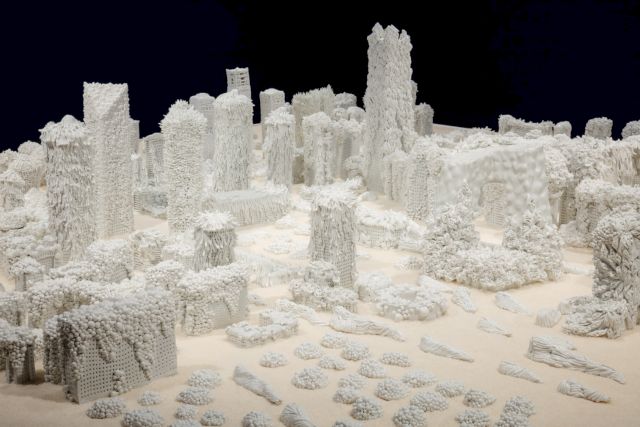 ZHOU JIE 周洁, CBD, 2010, porcelain, rice, 80 x 400 x 400 cm 2 - Photography Hamish McIntosh