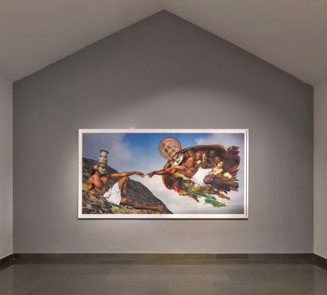 Installation View - Vivek Vilasani/ Before one shore and several others (After Michelangelo's Creation of Adam), 2009, Copyright: The Artist