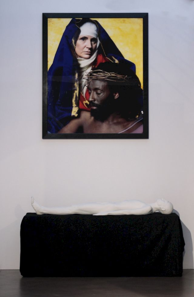 Exhibition XXH Temps 1,2024 Fondation Francès, Clichy: Andres Serrano The Other Christ, Terence Koh The Camel Was God The Camel Was Shot ©Fondation Francès