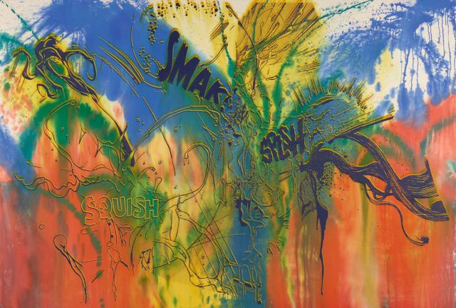 Christian Marclay, 'Squish Smak Splsh‘, Acrylic and ink on canvas, 2013, 182,9 x 287 cm. Photo: Johannes Stoll / Belvedere, Wien