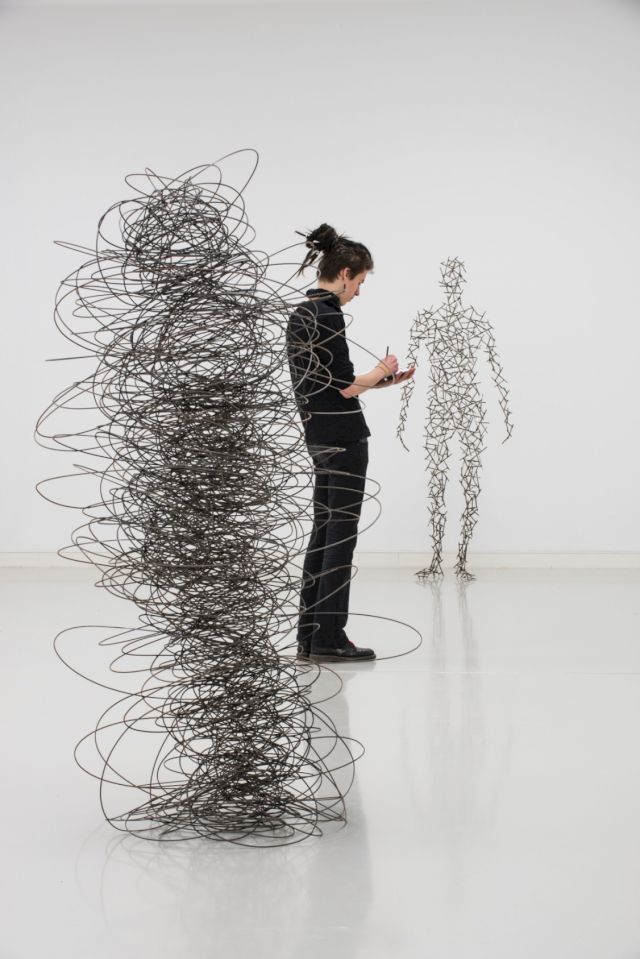 Antony Gormley, 'FEELING MATERIAL I', 2003 and 'DOMAIN XVIII', 2001. Photo: Frank Kleinbach