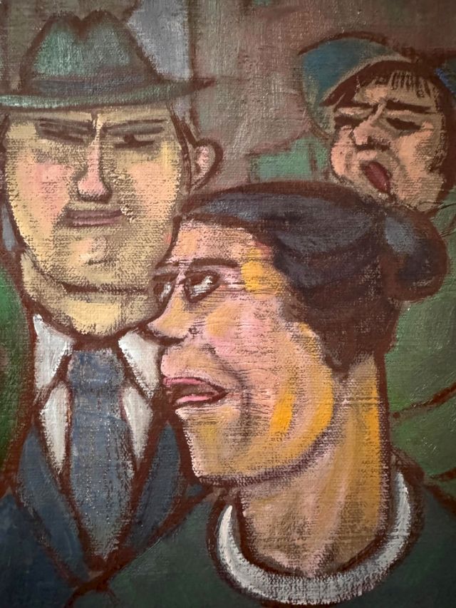 Otto Ruderer, Detail of 'Die Komödiaten', 80 x 65cm, 1960. Photo: Courtesy of Durchgang Gallery