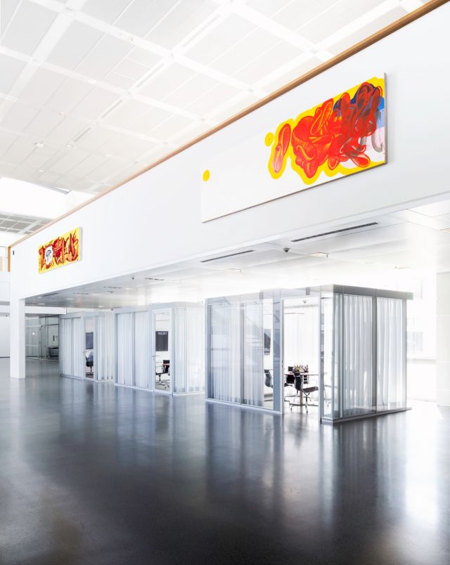 Kienbaum Headquarter Cologne. David Reed, '#470', 2001 and '#691', 2017-2018. Photo: Marcus Michaelis © The Kienbaum Collection