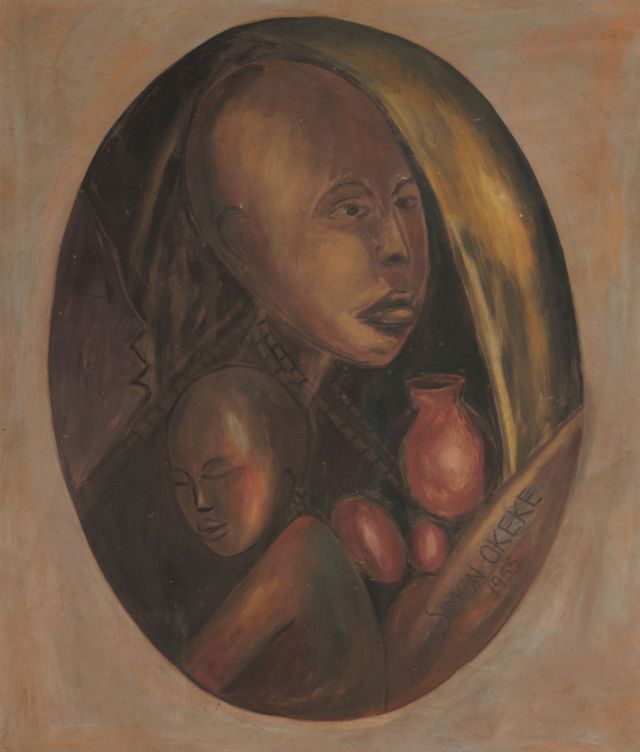 Simon Okeke, 'In the Womb', Oil on Canvas, 1955. Photo: Courtesy of Yemisi Shyllon Museum of Art