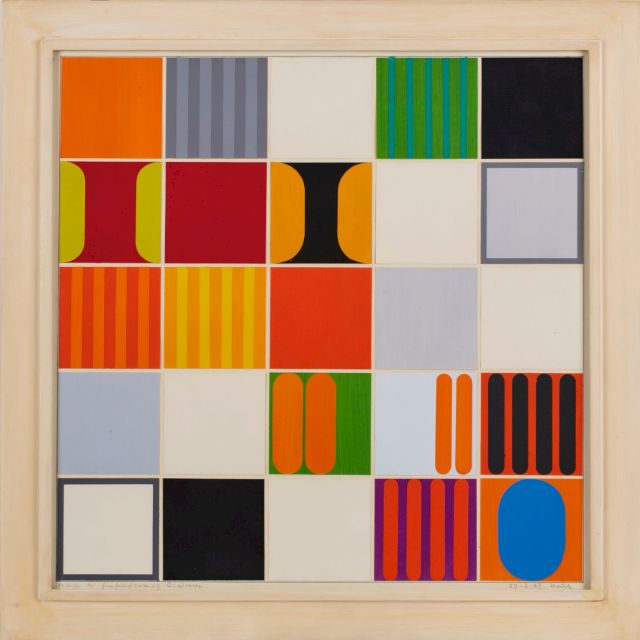 Heinz Kreuz, collage, 'Orange in fünfundzwanzig Quadraten', 1969, Quadriga. Courtesy of A Private Collection