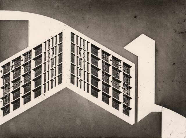 Seher Shah, 'Unit Object (gate)', Etching, 20.8 x 24.6 in, Ed 18_20, 2014. Image © Seher Shah and Green Art Gallery. Courtesy of Saloni Doshi Collection