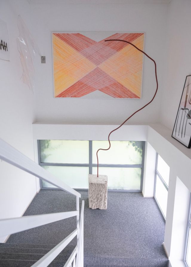 From the left: Kajetan Śliwocki, 2025. Artur (Artór) Trojanowski, 2013. Sculpture by Monika Sosnowska, 2018. Photo by Michał Topolan