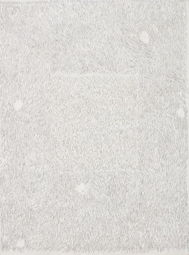Teresa Tyszkiewicz, Image Blanc, 2000, pins, acrylic, canvas, 141 x 104 cm. STARAK COLLECTION © Artist's heirs